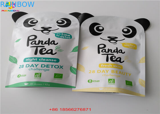 Matcha Çay Stand Up Fermuar Kılıfı Lamine Malzeme Alüminyum Folyo Geri Dönüşüm Kraft Kağıt