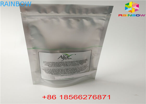 Parlak Gümüş Stand Up Kese Alüminyum Folyo Ambalaj Çanta Temizle Plastik Malzeme