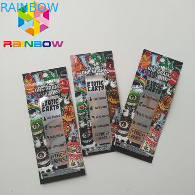 Holografik Vape Kartuş Plastik Torbalar Ambalaj Kilitli Cbd Yağ Egzotik Arabaları