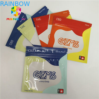 Kilitli Özelleştirilmiş Üç Taraflı Baskılı Plastik Poşet Sakızlı Şeker Paketleme