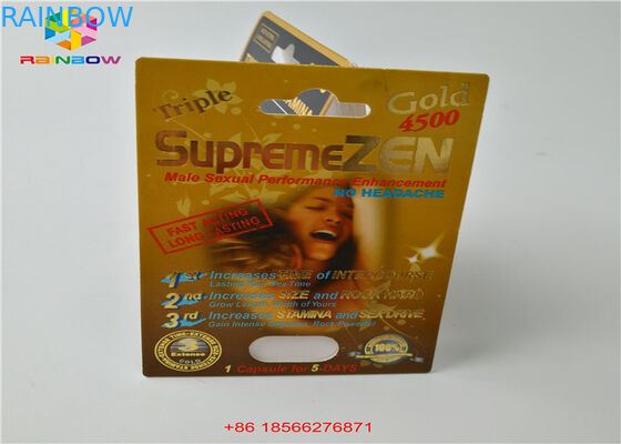 Seks Hapı Blister Kart Ambalajı 3D Ekran Kutusu Çift Delikli Kapsül Kağıt Kutusu