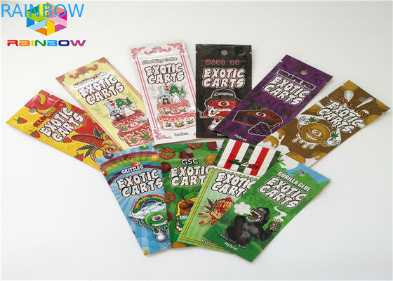 Bitkisel Tütsü Açılıp Kapanabilir Plastik Torbalar AC1003 CBD Vape Yağ Kartuşu Ambalaj Uygulanan