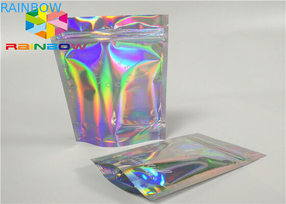 Lazer Mylar folyo kılıfı oje için temizle tarafı ile glitter toz ambalaj kozmetik hologram folyo ambalaj poşetleri