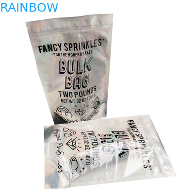 Holografik Ambalaj Stand Up Fermuar Çanta Torbaları Özelleştirme Baskılı Plastik