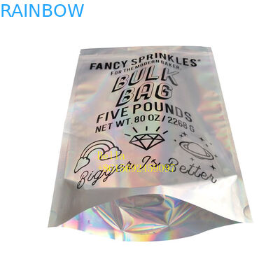 Holografik Ambalaj Stand Up Fermuar Çanta Torbaları Özelleştirme Baskılı Plastik