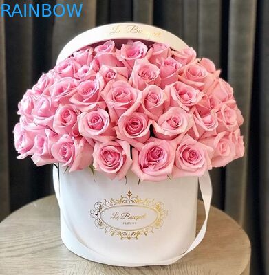 Logo ile su geçirmez Geri Dönüşümlü Kağıt Kutu Ambalaj Karton Yuvarlak Çiçek Kutuları