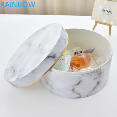 Logo ile su geçirmez Geri Dönüşümlü Kağıt Kutu Ambalaj Karton Yuvarlak Çiçek Kutuları