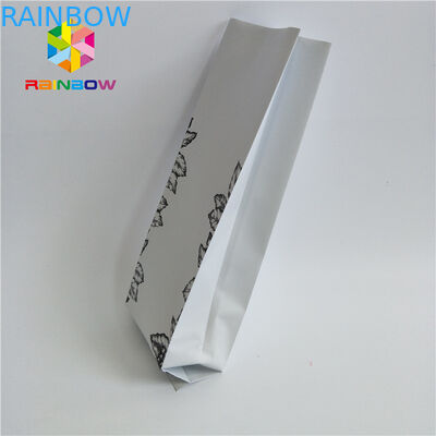 Kraft Kağıt Yan Gusset Stand Up Kahve Torbaları, Mühürlü Plastik Torbalar Özel Baskı