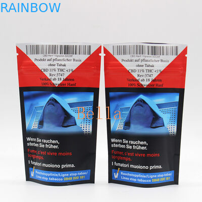 Temizle Pencere Stand Up Fermuar Kese Bitkisel Çay CBD Powerfood Ambalaj için Özel Baskı