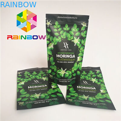 Mat Yüzey Kaplama Plastik Torbalar Paketleme Fermuar Protein Tozu Torbası Stand Up