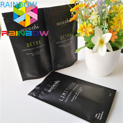 Gıda Sınıfı Malzeme Stand Up Fermuarlı Kese Konisi Folyo Astarlı Moringa Toz Torbası Şeklinde