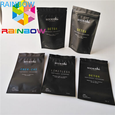 Gıda Sınıfı Malzeme Stand Up Fermuarlı Kese Konisi Folyo Astarlı Moringa Toz Torbası Şeklinde