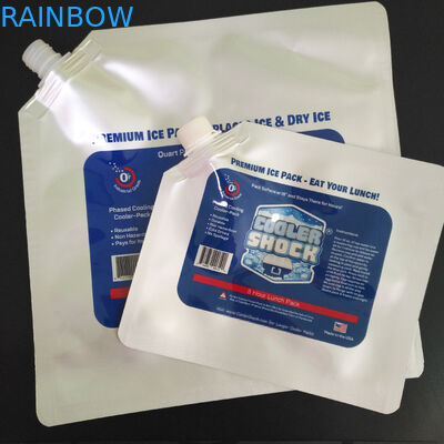 Dondurulmuş Gıda İçin Özelleştirilmiş Şok Ice Spout Kılıfı Ambalaj Çanta Alüminyum Folyo Soğutucu