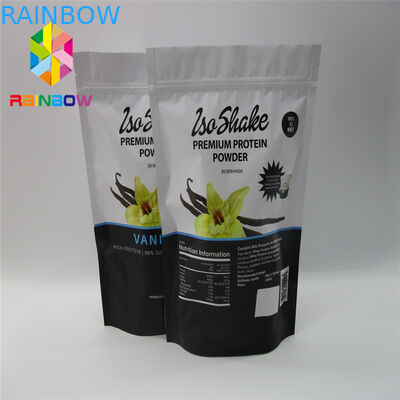 Geri dönüşümlü Plastik Torbalar Protein Tozu İçin Ambalaj Alüminyum Folyo Çay Yiyecek Kilitli Torba