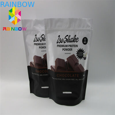 Geri dönüşümlü Plastik Torbalar Protein Tozu İçin Ambalaj Alüminyum Folyo Çay Yiyecek Kilitli Torba