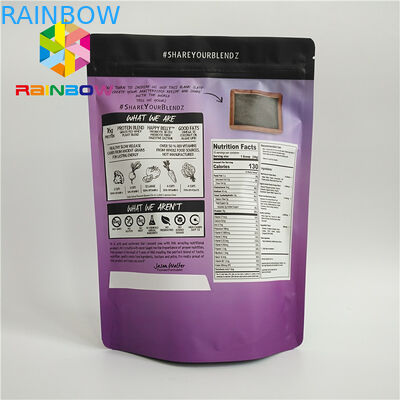 Geri dönüşümlü Plastik Torbalar Protein Tozu İçin Ambalaj Alüminyum Folyo Çay Yiyecek Kilitli Torba