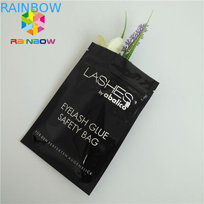 Zip Top Isı Mühür Ambalaj Torbaları Kirpikler Holografik Stand Up Kılıfı Temizle Ön