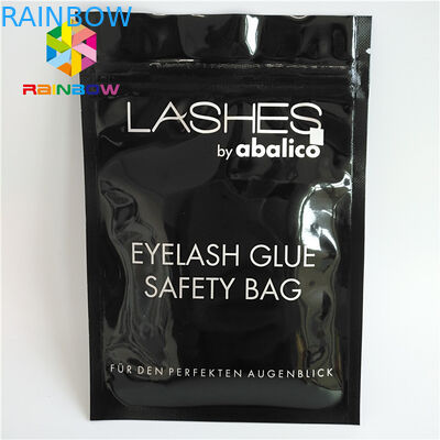 Zip Top Isı Mühür Ambalaj Torbaları Kirpikler Holografik Stand Up Kılıfı Temizle Ön