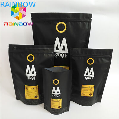 Stand Up Plastik Torbalar Ambalaj Baskılı Tek Yönlü Valf Kilitli Kahve Torbası