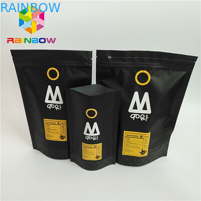 Stand Up Plastik Torbalar Ambalaj Baskılı Tek Yönlü Valf Kilitli Kahve Torbası