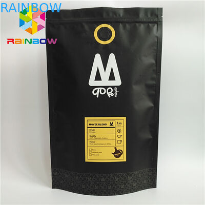 Stand Up Plastik Torbalar Ambalaj Baskılı Tek Yönlü Valf Kilitli Kahve Torbası