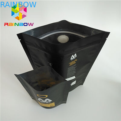 Stand Up Plastik Torbalar Ambalaj Baskılı Tek Yönlü Valf Kilitli Kahve Torbası