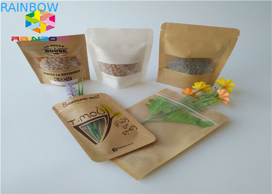 Kraft Kağıt Özelleştirilmiş Kağıt Torbalar Alüminyum Folyo Mylar Kilitli Nem Bariyeri