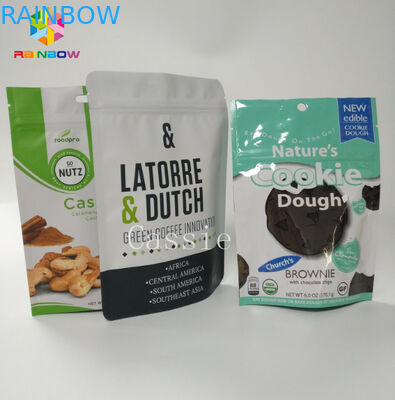 Açılıp kapanabilir plastik parlak bitmiş stand up çantası aperatif çanta gıda paketleme dayanıklı