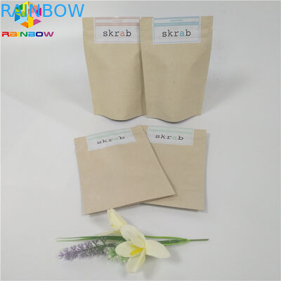 Food Grade Özelleştirilmiş Kağıt Torbalar Ayakta Geri Dönüştürülebilir Vücut Sert Fırçalama