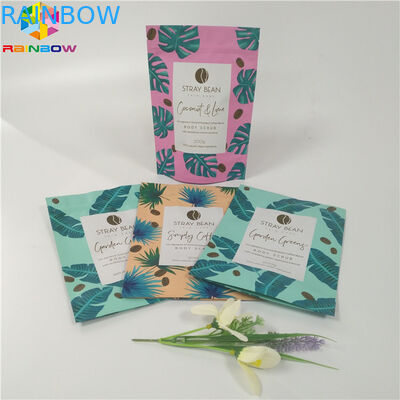 Food Grade Özelleştirilmiş Kağıt Torbalar Ayakta Geri Dönüştürülebilir Vücut Sert Fırçalama