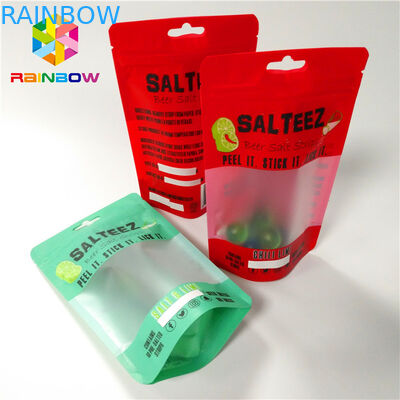 Yeniden Kullanılabilir Depolama İçin Şeffaf Dikdörtgen Pencere ve Fermuarlı Özel Baskılı Plastik Torbalar Gıda Sınıfı Paketleme Torbaları