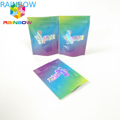 Nem Geçirmez Stand Up Fermuar Çanta Çanta RUNTZ Renkli Mylar Lazer Hologram Zip Kilidi