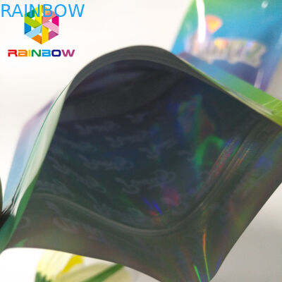 Nem Geçirmez Stand Up Fermuar Çanta Çanta RUNTZ Renkli Mylar Lazer Hologram Zip Kilidi