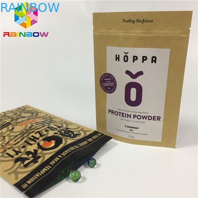 Açılıp Kapanabilir Özelleştirilmiş Kağıt Torbalar Öz Stand Up Snack Doğal Kraft Kağıt Kılıfı