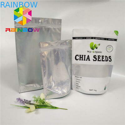Toptan Gıda Sınıfı Alüminyum Folyo Stand Up Kilitli Torba Ile Temizle Ön Pencere Için Tohumlar / Kuru Meyve Ambalaj