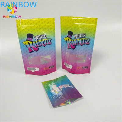 Özel Baskılı Yeniden Açılabilir Kilitli Doypack Lamine Malzeme CBD Şeker Paketleme için Malzeme Koku Korumalı Runtz Çantası