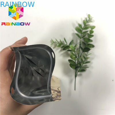 UV Baskı Üç Yan Çikolata Bar Ambalaj için Fermuarlı Craft Kağıt Torbalar Mühürlü