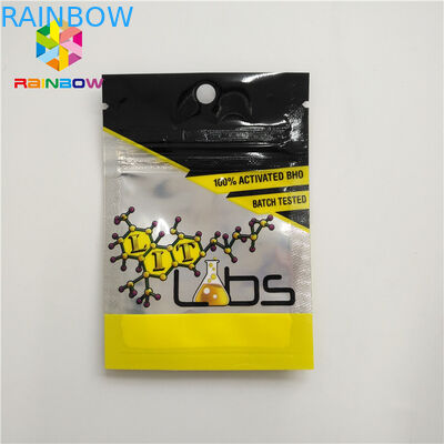 Yeniden Kapanabilir Bitkisel Tütsü Ambalaj Plastik Kılıfı 3 Tarafı Fermuar Gözyaşı Çentikleri ile Mühürlü