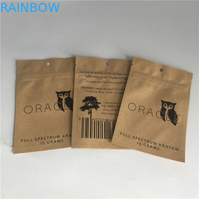 Açılıp kapanabilir Kozmetik Ambalaj Çanta Alüminyum Folyo Kraft Kağıt Torbalar Stand Up