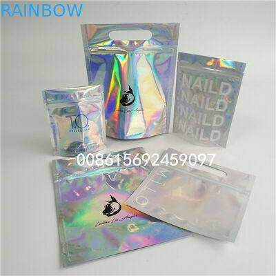 Gravür Baskı Folyo Kılıfı Ambalajı Fermuar / Temizle Pencereli Parlak Vücut Fırçalama Çantaları