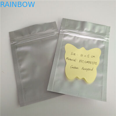 Düz Gümüş Renkli Stand Up Fermuar Çanta Torbaları Özelleştirilmiş Lamine Ambalaj