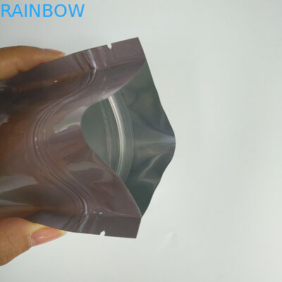 Düz Gümüş Renkli Stand Up Fermuar Çanta Torbaları Özelleştirilmiş Lamine Ambalaj