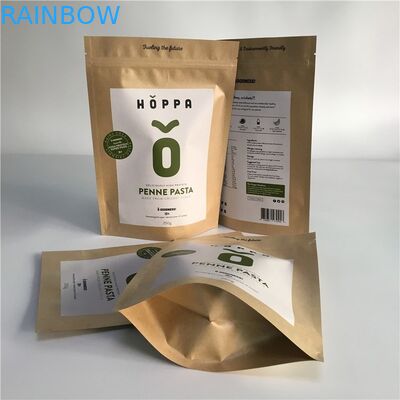 Gıda Sınıfı Kraft Kağıt Stand Up Kılıfı Ambalaj İyi Sızdırmazlık Fermuarlı Sekmeyi Çek