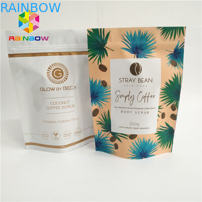 Alüminyum Folyo Stand Up Kahve Torbaları, Gözyaşı Çentikli Plastik Kilitli Torbalar