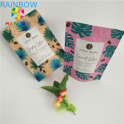 Alüminyum Folyo Stand Up Kahve Torbaları, Gözyaşı Çentikli Plastik Kilitli Torbalar