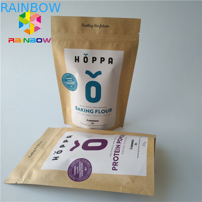 Çevre Dostu Folyo Kılıfı Ambalaj Gıda Sınıfı Kilitli Logo Baskılı Kraft Craft Kağıt