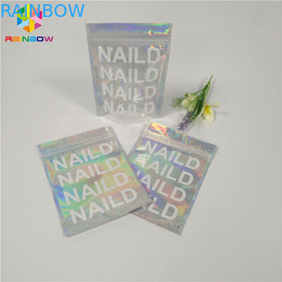 Isı Yalıtımı Kozmetik Ambalaj Torbası Temizle Hologram Mylar Kilitli Düz Plastik Malzeme