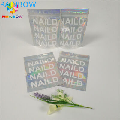 Isı Yalıtımı Kozmetik Ambalaj Torbası Temizle Hologram Mylar Kilitli Düz Plastik Malzeme