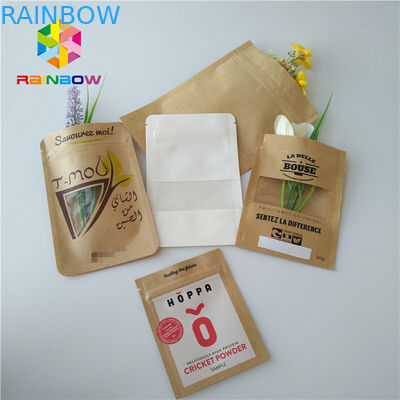 Snack Gıda Ambalaj Torbaları Stand Up Zip Kilidi Şeffaf Plastik Kese Pencereli Şeffaf