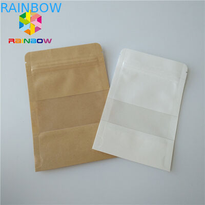 Snack Gıda Ambalaj Torbaları Stand Up Zip Kilidi Şeffaf Plastik Kese Pencereli Şeffaf